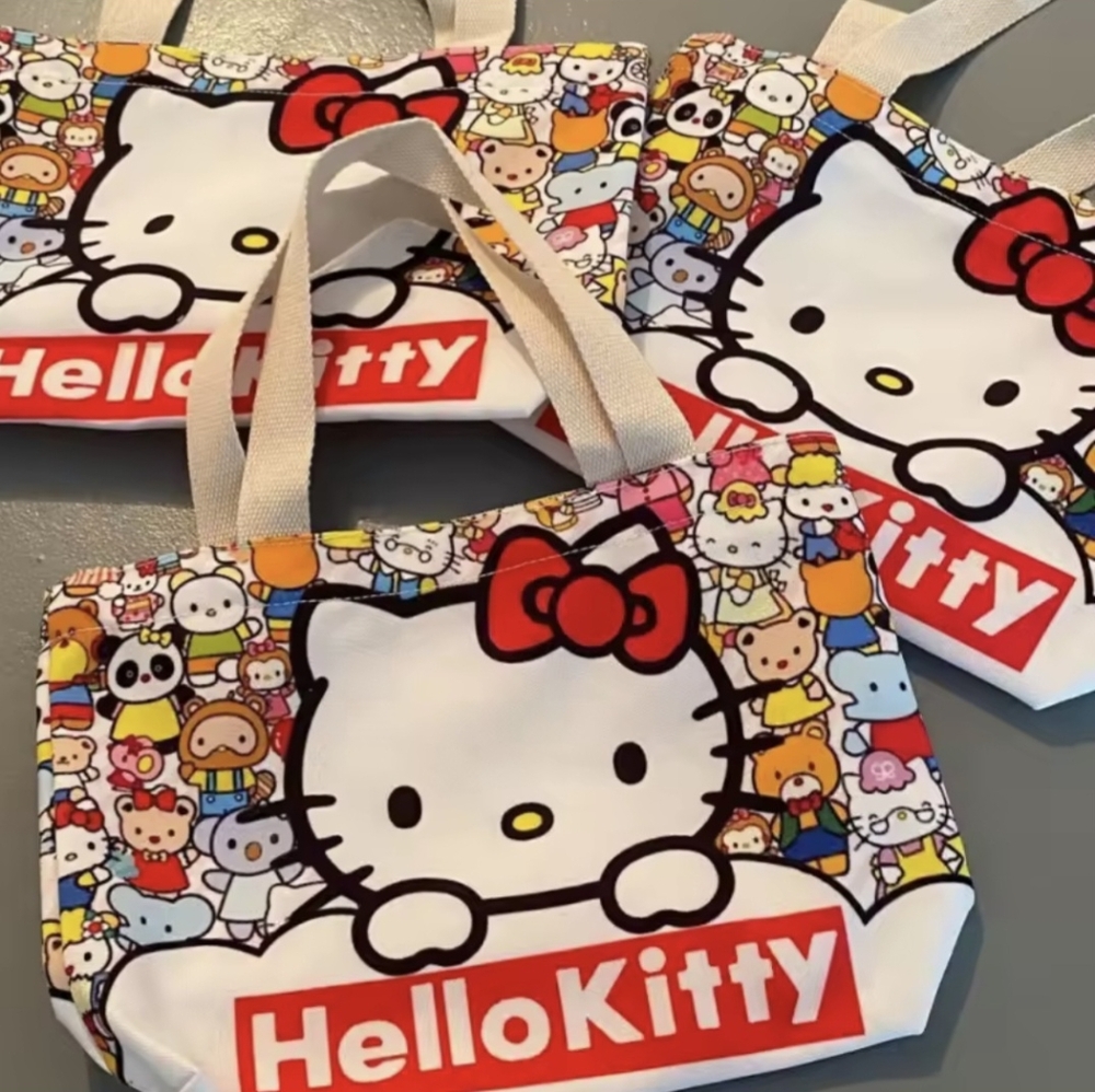 ❤️🤍NEW❤️🤍 ADORABLE!! HELLO KITTY Canvas Tote Bag